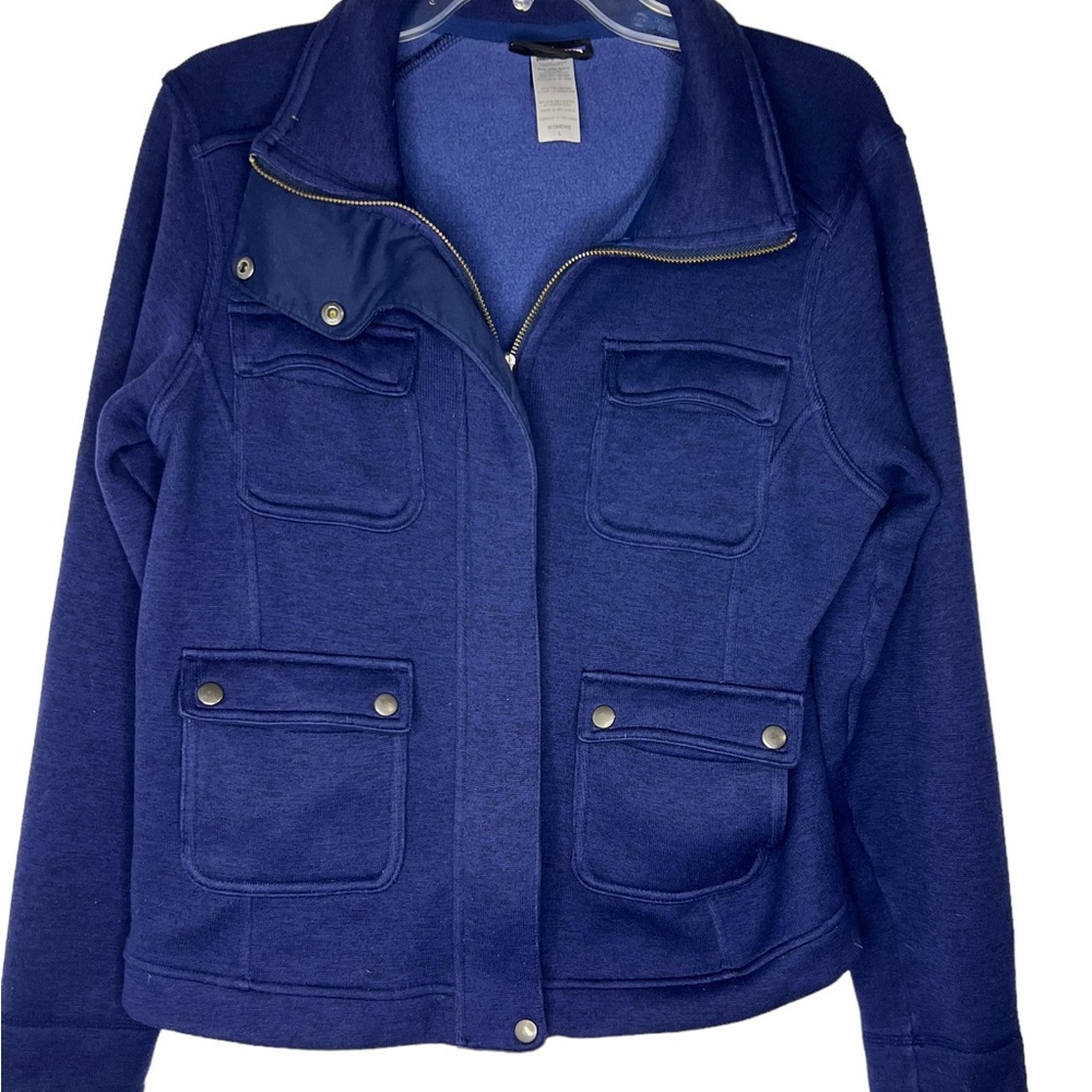 Patagonia Better‎ Jacket Full Zip Fleece Womens LARGE Blue Pockets EUC